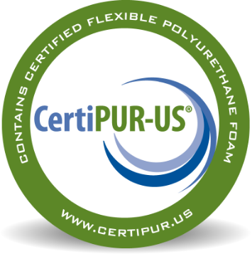 CertiPUR-US® Contains Certified Flexible Polyurethane Foam www.certipur.us logo